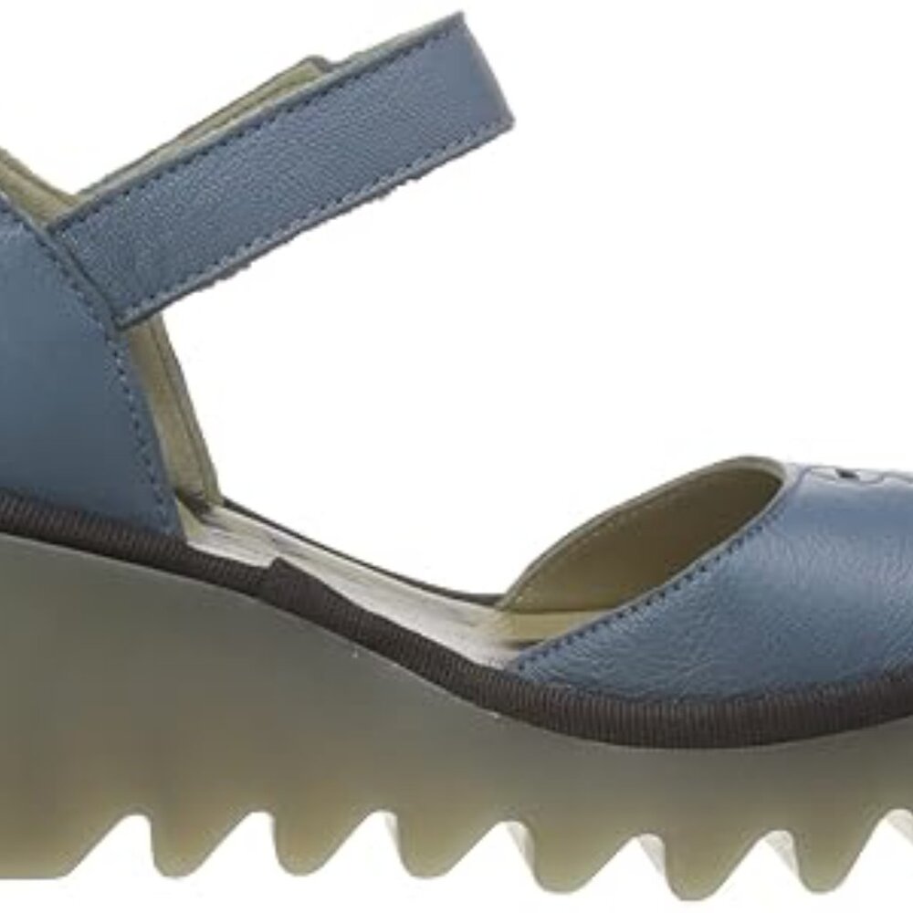 New FLY LONDON Chunky Wedge BISO Women's Shoes Petrol Ceralin Sz. 39 - Picture 8 of 9
